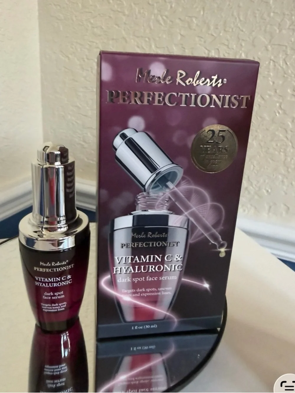 Merle Roberts Perfectionist Vitamin C & Hyaluronic Dark Spot Face Serum NIB